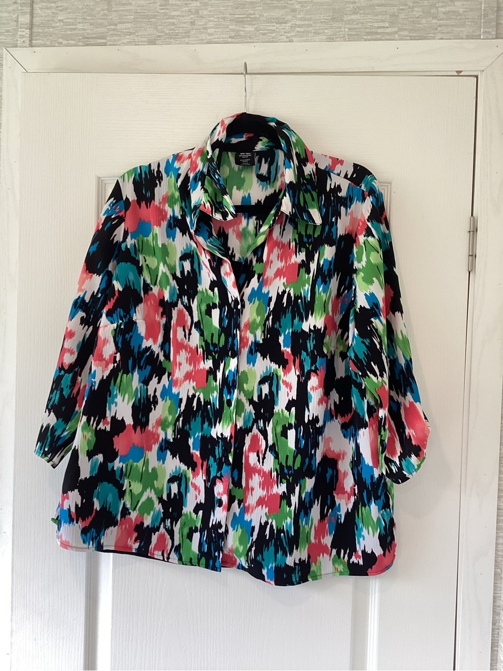 George Multicolor Abstract Print Button-Front Blouse 2XL EUC